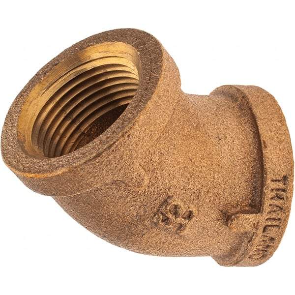 Merit Brass - Class 125, 3/4" Internal Pipe, Brass 45° Street Elbow - FNPT x FNPT - Eagle Tool & Supply
