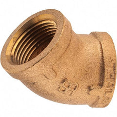 Merit Brass - Class 125, 1" Internal Pipe, Brass 45° Street Elbow - FNPT x FNPT - Eagle Tool & Supply