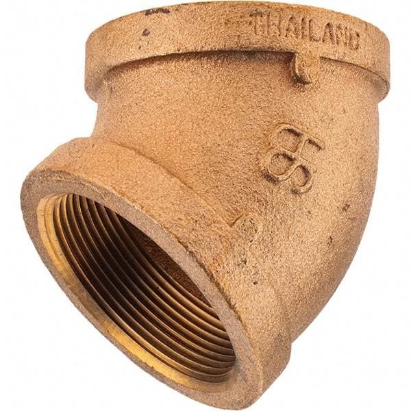 Merit Brass - Class 125, 2" Internal Pipe, Brass 45° Street Elbow - FNPT x FNPT - Eagle Tool & Supply
