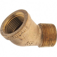 Merit Brass - Class 125, 3/4" Internal Pipe, Brass 45° Street Elbow - FNPT x MNPT - Eagle Tool & Supply