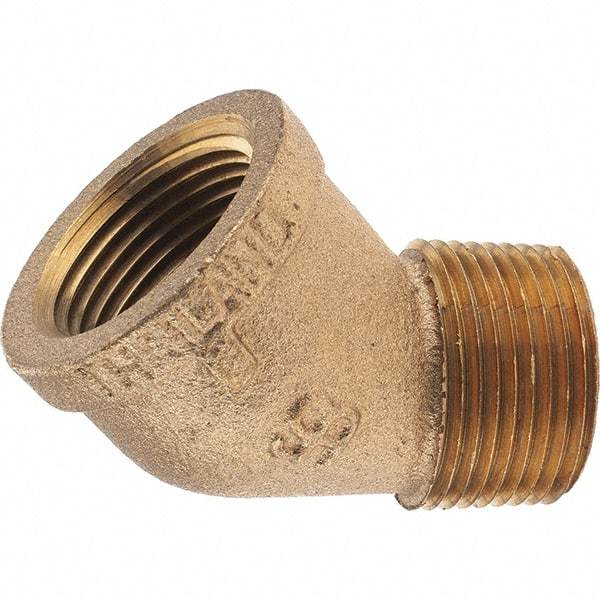 Merit Brass - Class 125, 1" Internal Pipe, Brass 45° Street Elbow - FNPT x MNPT - Eagle Tool & Supply