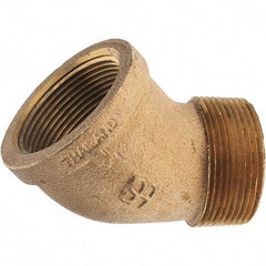 Merit Brass - Class 125, 1-1/2" Internal Pipe, Brass 45° Street Elbow - FNPT x MNPT - Eagle Tool & Supply