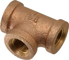 Merit Brass - Class 125, 2" Internal Pipe, Lead Free Brass Tee - FNPT x FNPT x FNPT - Eagle Tool & Supply