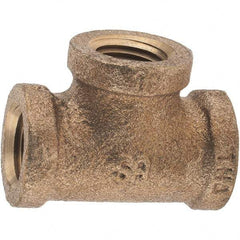 Merit Brass - Class 125, 1/4" Internal Pipe, Brass Tee - FNPT x FNPT x FNPT - Eagle Tool & Supply