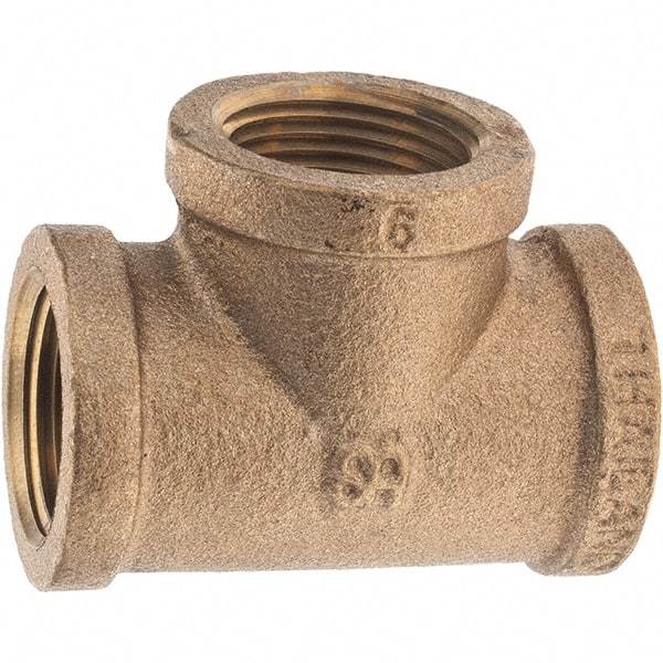 Merit Brass - Class 125, 3/4" Internal Pipe, Brass Tee - FNPT x FNPT x FNPT - Eagle Tool & Supply