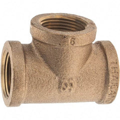 Merit Brass - Class 125, 3/4" Internal Pipe, Brass Tee - FNPT x FNPT x FNPT - Eagle Tool & Supply