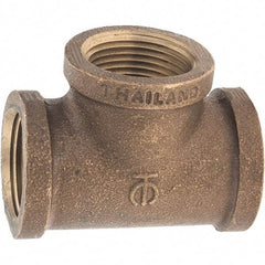 Merit Brass - Class 125, 1" Internal Pipe, Brass Tee - FNPT x FNPT x FNPT - Eagle Tool & Supply
