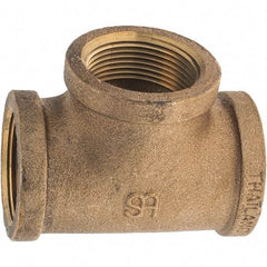 Merit Brass - Class 125, 1-1/4" Internal Pipe, Brass Tee - FNPT x FNPT x FNPT - Eagle Tool & Supply