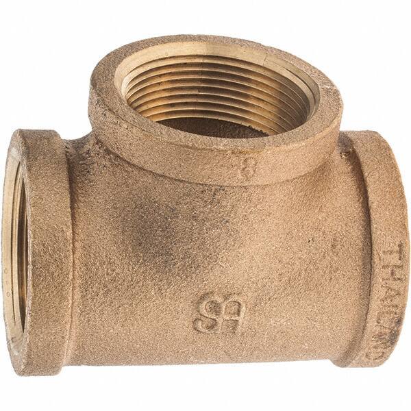 Merit Brass - Class 125, 1-1/2" Internal Pipe, Brass Tee - FNPT x FNPT x FNPT - Eagle Tool & Supply