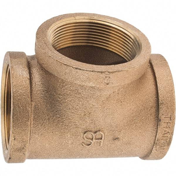 Merit Brass - Class 125, 2" Internal Pipe, Brass Tee - FNPT x FNPT x FNPT - Eagle Tool & Supply