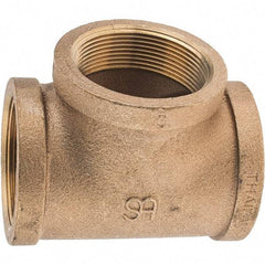 Merit Brass - Class 125, 2" Internal Pipe, Brass Tee - FNPT x FNPT x FNPT - Eagle Tool & Supply