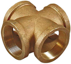 Merit Brass - Class 125, 2" Internal Pipe, Lead Free Brass Cross - FNPT - Eagle Tool & Supply