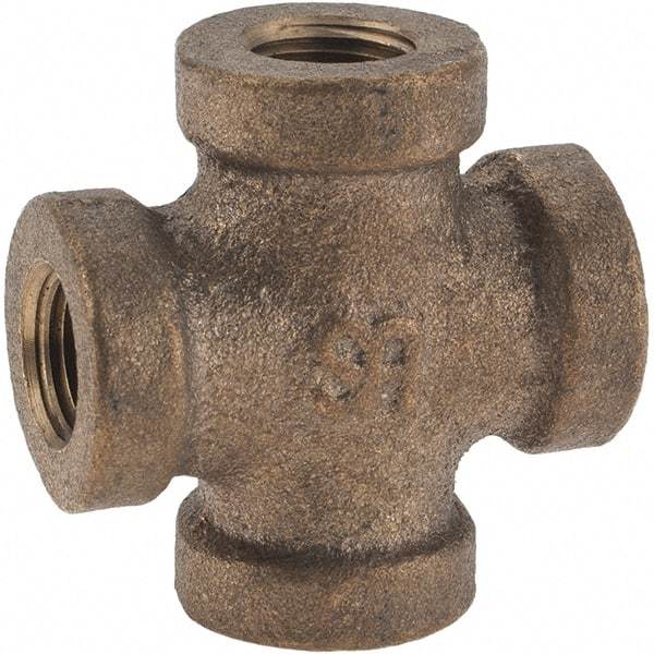 Merit Brass - Class 125, 1/8" Internal Pipe, Brass Cross - All FNPT - Eagle Tool & Supply