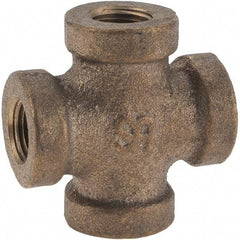 Merit Brass - Class 125, 1/8" Internal Pipe, Brass Cross - All FNPT - Eagle Tool & Supply