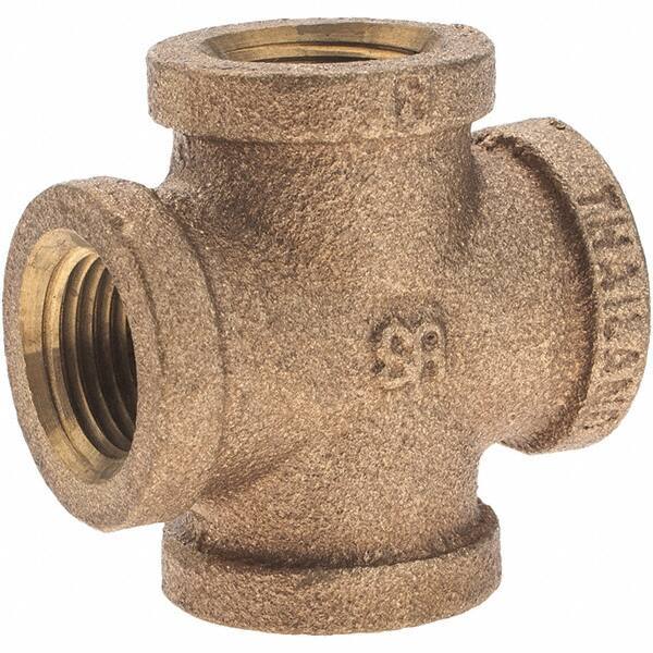 Merit Brass - Class 125, 3/8" Internal Pipe, Brass Cross - All FNPT - Eagle Tool & Supply