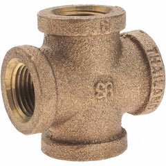 Merit Brass - Class 125, 3/8" Internal Pipe, Brass Cross - All FNPT - Eagle Tool & Supply