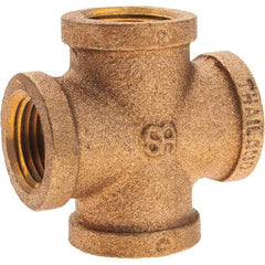 Merit Brass - Class 125, 1/2" Internal Pipe, Brass Cross - All FNPT - Eagle Tool & Supply
