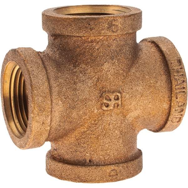 Merit Brass - Class 125, 3/4" Internal Pipe, Brass Cross - All FNPT - Eagle Tool & Supply