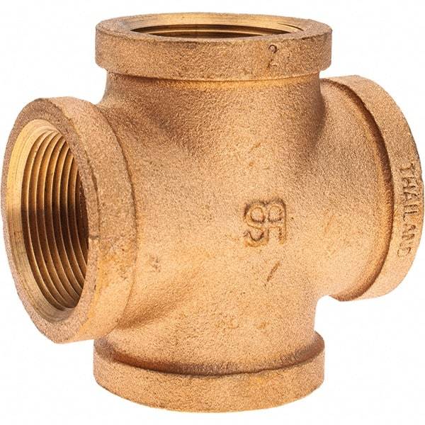 Merit Brass - Class 125, 1-1/2" Internal Pipe, Brass Cross - All FNPT - Eagle Tool & Supply