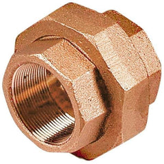 Merit Brass - Class 125, 1-1/4" Internal Pipe, Lead Free Brass Union - FNPT x FNPT - Eagle Tool & Supply