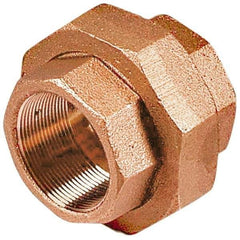 Merit Brass - Class 125, 3/8" Internal Pipe, Lead Free Brass Union - FNPT x FNPT - Eagle Tool & Supply