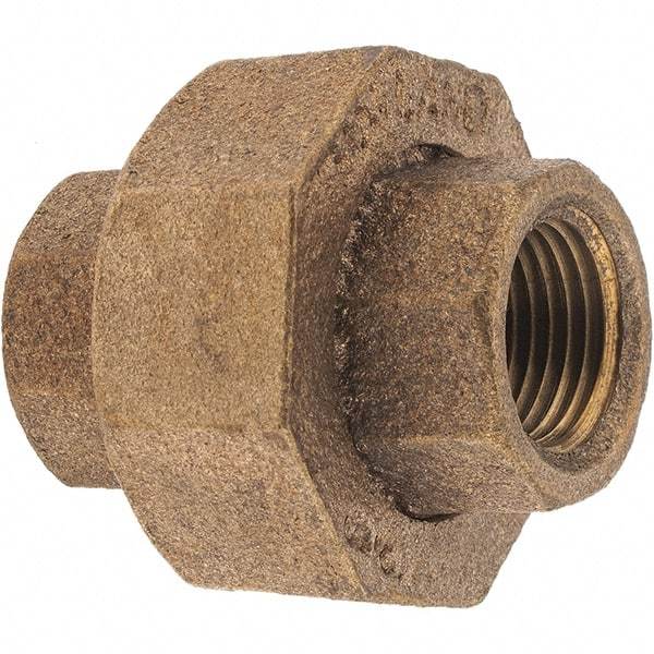 Merit Brass - Class 125, 3/8" Internal Pipe, Brass Union - FNPT x FNPT - Eagle Tool & Supply