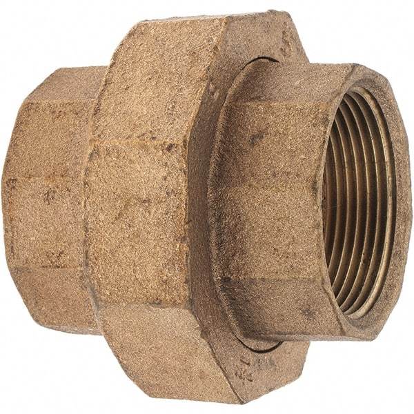 Merit Brass - Class 125, 1-1/2" Internal Pipe, Brass Union - FNPT x FNPT - Eagle Tool & Supply