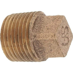 Merit Brass - Class 125, 3/8" Internal Pipe, Brass Square Head Plug - MNPT - Eagle Tool & Supply