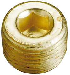 Merit Brass - Class 125, 1/2" Internal Pipe, Lead Free Brass Countersunk Plug - MNPT - Eagle Tool & Supply