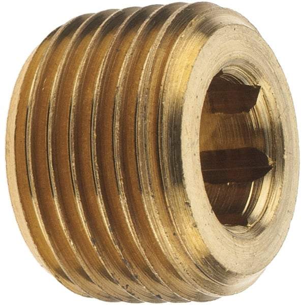 Merit Brass - Class 125, 3/8" Internal Pipe, Brass Countersunk Plug - MNPT - Eagle Tool & Supply