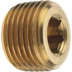 Merit Brass - Class 125, 3/8" Internal Pipe, Brass Countersunk Plug - MNPT - Eagle Tool & Supply