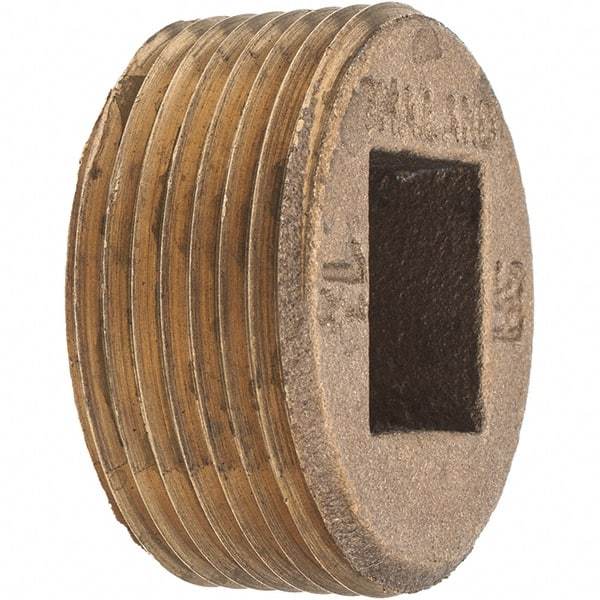 Merit Brass - Class 125, 1-1/4" Internal Pipe, Brass Countersunk Plug - MNPT - Eagle Tool & Supply