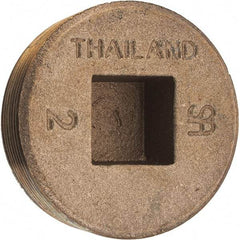 Merit Brass - Class 125, 2" Internal Pipe, Brass Countersunk Plug - MNPT - Eagle Tool & Supply