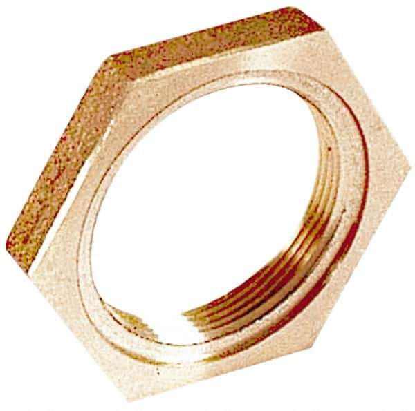 Merit Brass - Class 125, 1/8" Internal Pipe, Lead Free Brass Locknut - FNPT - Eagle Tool & Supply