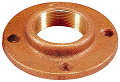 Merit Brass - 2" Pipe, 6" OD, 1" Hub Length, Brass & Chrome Plated, Companion Pipe Flange - 4-3/4" Across Bolt Hole Centers, 3/4" Bolt Hole, Class 125 - Eagle Tool & Supply