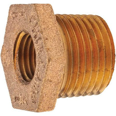 Merit Brass - Class 125, 1/2 x 1/4" Internal Pipe, Brass Hex Bushing - MNPT x FNPT - Eagle Tool & Supply