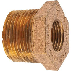 Merit Brass - Class 125, 3/4 x 3/8" Internal Pipe, Brass Hex Bushing - MNPT x FNPT - Eagle Tool & Supply