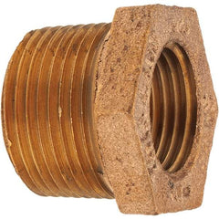 Merit Brass - Class 125, 3/4 x 1/2" Internal Pipe, Brass Hex Bushing - MNPT x FNPT - Eagle Tool & Supply