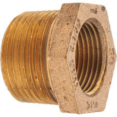 Merit Brass - Class 125, 1 x 3/4" Internal Pipe, Brass Hex Bushing - MNPT x FNPT - Eagle Tool & Supply