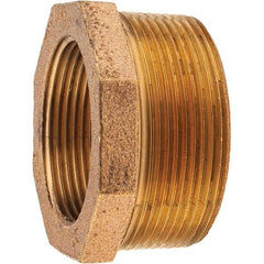 Merit Brass - Class 125, 2 x 1-1/2" Internal Pipe, Brass Hex Bushing - MNPT x FNPT - Eagle Tool & Supply