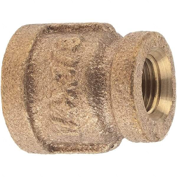 Merit Brass - Class 125, 1/4 x 1/8" Internal Pipe, Brass Reducing Coupling - FNPT x FNPT - Eagle Tool & Supply