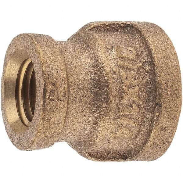 Merit Brass - Class 125, 3/8 x 1/4" Internal Pipe, Brass Reducing Coupling - FNPT x FNPT - Eagle Tool & Supply
