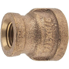 Merit Brass - Class 125, 3/8 x 1/4" Internal Pipe, Brass Reducing Coupling - FNPT x FNPT - Eagle Tool & Supply