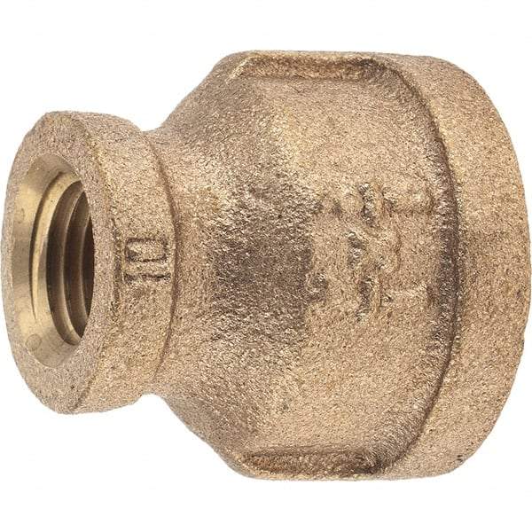 Merit Brass - Class 125, 1/2 x 1/4" Internal Pipe, Brass Reducing Coupling - FNPT x FNPT - Eagle Tool & Supply