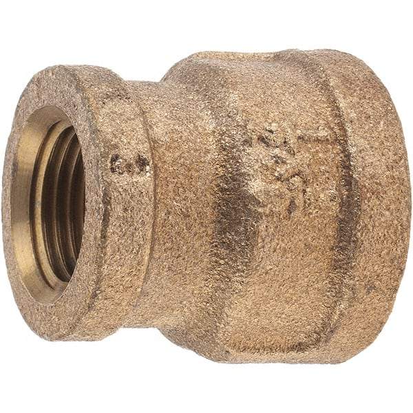 Merit Brass - Class 125, 1/2 x 3/8" Internal Pipe, Brass Reducing Coupling - FNPT x FNPT - Eagle Tool & Supply