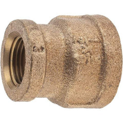Merit Brass - Class 125, 1/2 x 3/8" Internal Pipe, Brass Reducing Coupling - FNPT x FNPT - Eagle Tool & Supply