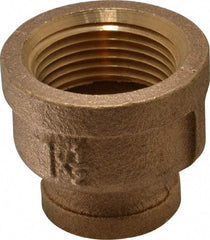 Merit Brass - Class 125, 1 x 1/2" Internal Pipe, Brass Reducing Coupling - FNPT x FNPT - Eagle Tool & Supply