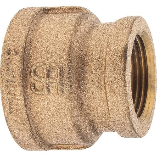 Merit Brass - Class 125, 1-1/4 x 1" Internal Pipe, Brass Reducing Coupling - FNPT x FNPT - Eagle Tool & Supply