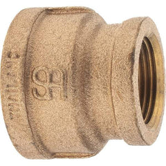 Merit Brass - Class 125, 1-1/4 x 1" Internal Pipe, Brass Reducing Coupling - FNPT x FNPT - Eagle Tool & Supply