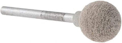 Norton - 1/2" Head Diam x 1/2" Thickness, B121, Ball End, Mounted Point - Medium Grade, 80 Grit, 62,420 RPM - Eagle Tool & Supply